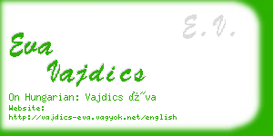 eva vajdics business card